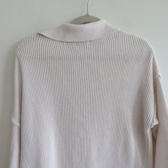 FREE PEOPLE BEACH Picnic Sweater Mini Dress Ribbed White Comfy Boho Coastal Sz M - Picture 13 of 15